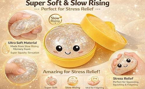 Glitter Dumpling Squishy - Random Glitter Dumpling Box, 10 Colors Dumplings Squishy Toy, More Surprises (Random-4PCS) - Thumbnail 4