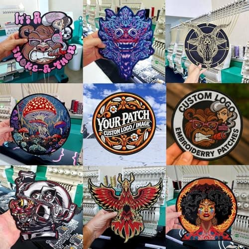 Custom Embroidered Patches,Personalized Logo Embroidered Patches,Decorative Tape Any Size and Shape Up With Iron on/Sew on/Hook and Loop Backing for Vest,Jacket,Carrier,Hat-Shield - Thumbnail 2