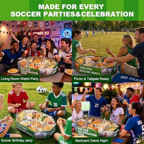 Soccer Party Decorations, Snack Platter Centerpiece for Birthday Game Day - Thumbnail 3