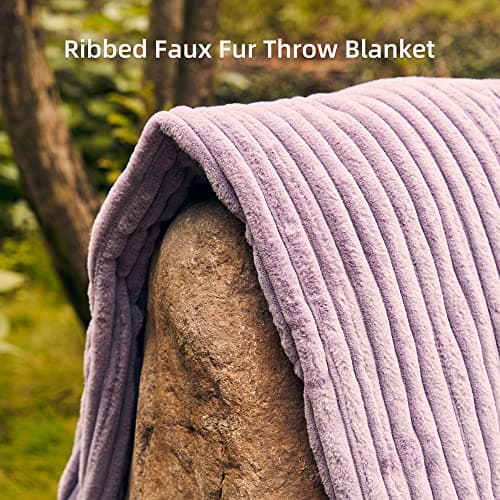 GOTCOZY Electric Blanket Heated Throw 50''X60''- Ribbed Faux Fur Heated Blanket with 4 Heating Level & 3 Hour Auto Off Heating Blanket, ETL&FCC Certified Machine Washable(Violet) - Thumbnail 3