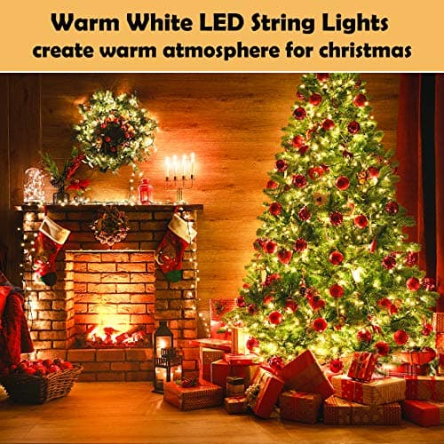 XUNXMAS Bright Christmas Lights Outdoor 800 LED Christmas String Lights, 272ft 8 Modes Timer Fairy Twinkle Tree Lights for Home, Party, Holiday, Halloween Indoor Xmas Decorations Warm White - Thumbnail 3