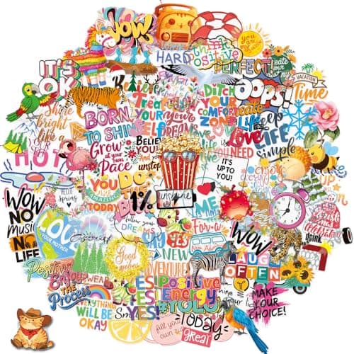 XIFUNNYSTK 300Pcs Transparent Stickers for Kindle Water Bottles Laptop Waterproof Decal for Scrapbook Luggage Phone Sticker for Teens School Students Gifts Classroom Party Favors Decoration Crafts