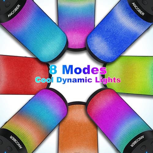 Bluetooth Speaker, 20W HD Stereo Loud Sound, Portable Wireless, RGB Light, 36H Playtime, TWS Surround Pairing, IPX4 Waterproof, BT5.3, Built-in Mic, for Outdoor, Home, Party, Camping, Electronic Gifts - Thumbnail 3