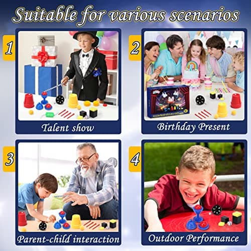 Skirfy Magic Tricks-Magic Kit for Kids Age 6-8,Magic Set with Magician Costume,Magic Wand, for Kids Boys Girls Ages 6 7 8 9 10 11 12 - Thumbnail 5