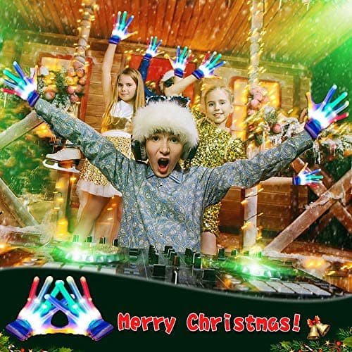 GLEDLOVES LED Gloves for Kids, Teens & Adults - Finger Light Gloves with 5 Colors/6 Modes - Perfect for 9-12 Year Old Boys & Girls - Ideal for Halloween & Christmas Parties - Thumbnail 4