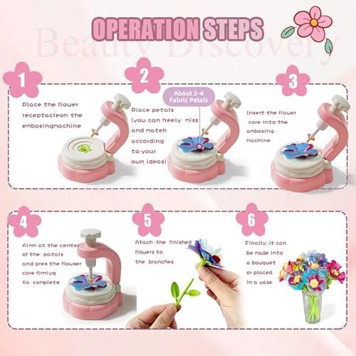 Abifny Flower Making Kit, DIY Craft Kits Toys for Kids Build Flower Bouquets Toys, Arts & Crafts Gifts for 4 5 6 7 8 Year Toddler Girl, Educational Activity Preschool Gifts - Thumbnail 3