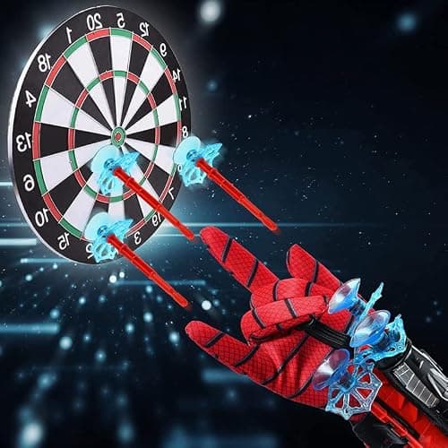 NuGeriAZ Spider Gloves Man Web Shooter Toy, Super Hero Capes and Mask for Kids Spider Plastic Superhero Launcher Glove Hero Movie Launcher Toy Set, Medium - Thumbnail 3