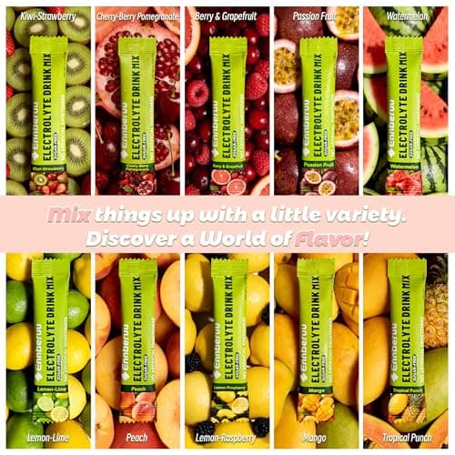 Electrolyte Powder Packets, 50 Sticks Sugar-Free Hydration Drink, 10 Flavor - Thumbnail 4