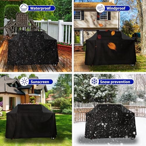 Fizentia Grill Cover for Traeger Grills,600D Waterproof Cover for Woodridge Electric Pro Wood Pellet Grill and Smoker,Outdoor Wood Pellet Smoker Covers for Woodridge Ellite (X-Large 67x27x47 in) - Thumbnail 6