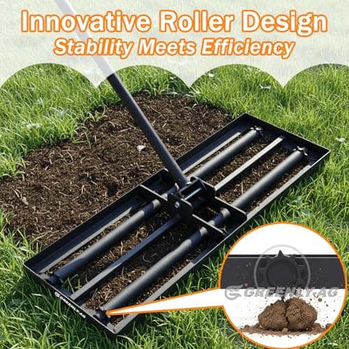 G GREENLY-AG 30" Heavy Duty Lawn Leveling Rake, 6.5FT Soil Leveler Tool - Thumbnail 4