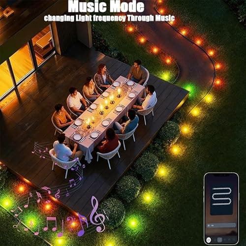 AurNyvaMay Outdoor Ground Lights 31FT Patio Decorations Smart Outdoor Lights 24V with IC+RGB 20 Pathway Light IP67 Waterproof for Christmas Holiday Party APP/Remote Control (unconnectable) - Thumbnail 6