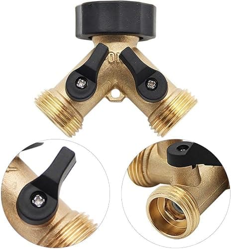 Garden Hose Splitter 2 Way Heavy Duty,Faucet Splitter, Outdoor Faucet Splitter, y Adapter for Water Hose, Water Spigot Splitter （1Pcs） - Thumbnail 5