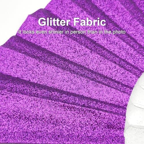 EOSAU Glitter Folding Hand Fans for Women Foldable Handheld Clack Fans for line Dancing, Wedding, Church, Festival, EDM, Party, Club, Rave Accessories (9" Purple) - Thumbnail 4