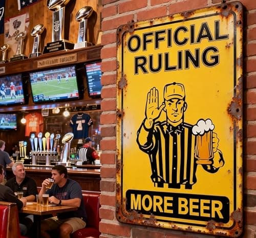 Funny Football Gifts for Men – Vintage Sports College Football Decor 8x12 Vintage Man CaveDecor Tin Sign Bar decor, Party Wall Decoration for Guys Home Bar, Unique Sports Present Idea 02 - Thumbnail 2