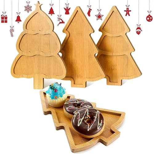 AYWVRBST Christmas Cheese Board, Fruit Candy Plate, Fruit Plate, Cutting Board (Christmas Tree) - Thumbnail 2