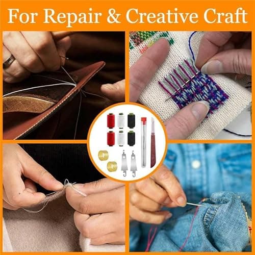 Big Eye Steel Sewing Needles Kit, 2025 New Stainless Steel Needles for Hand Sewing, 37 PCS Big Eye Steel Needle Kit, DIY Kit (37Pcs) - Thumbnail 3