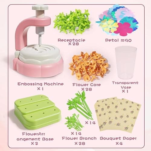 Abifny Flower Making Kit, DIY Craft Kits Toys for Kids Build Flower Bouquets Toys, Arts & Crafts Gifts for 4 5 6 7 8 Year Toddler Girl, Educational Activity Preschool Gifts - Thumbnail 4