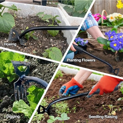 Weed Puller Tool-2Pcs Gardening Hand Weeder Tools, 2026 New Weeding Artifact Uprooting Weeding Tool, Manganese Steel Weed Removal TooL, 6 Teethes Dual Purpose Manual Weed Pulling Tool for Yard Gardenl - Thumbnail 6