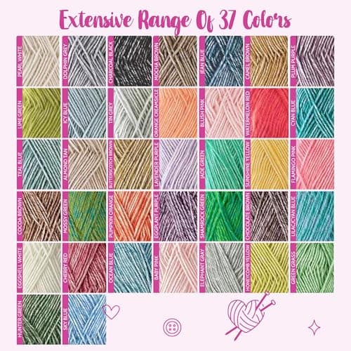 Cotton to The Core Cotton Yarn for Crocheting, 6-Pack (852 Yds / 300G), Free Patterns, Beginners Friendly - Soft Baby Yarn for Knitting - 3 DK Light Worsted Weight - Flamingo Pink - Thumbnail 5