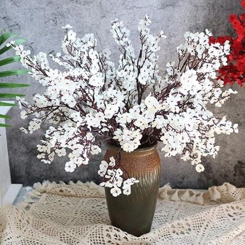 niuniufine 6PCS Patriotic Picks Babys Breath Artificial Flowers July 4th for Independence Day Christmas Red White Blue Fake Silk Floral Arrangement - Thumbnail 5