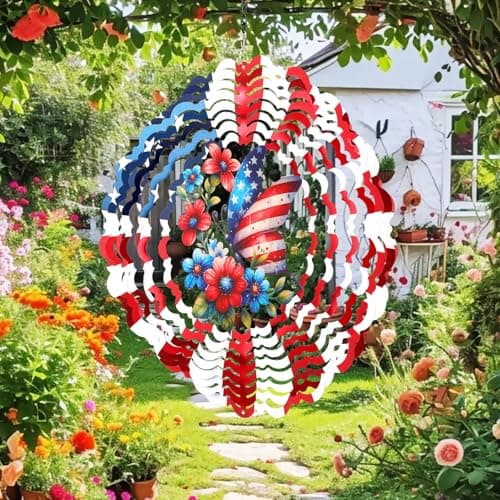 Wind Spinners Outdoor Butterfly - Birthday Gifts for Women Mom, Hanging Butterflies Wind Sculptures, 12 inch 3D Wind Spinner for Garden Decor for Outside, Garden, Patio, Yard - Thumbnail 2