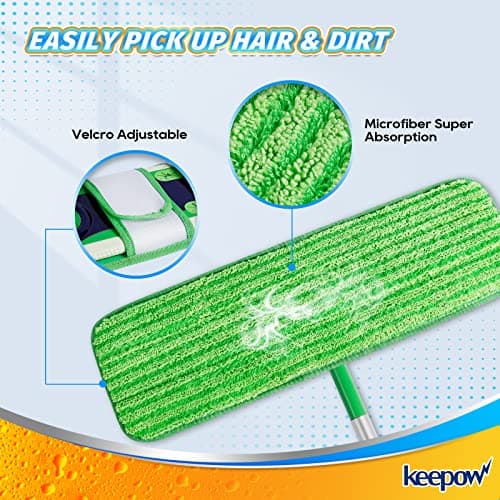 KEEPOW XL Wet Pads Refills for Swiffer XL, Wet Mopping Cloths for Swiffer XL Mop, Reusable Microfiber Mop Pads for Hardwood Floor, 4 Pack - Thumbnail 3