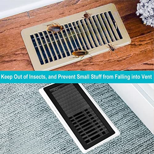 Magnetic Floor Register Vent Covers, 6 x 12 Inch Air Vent Filter Mesh, Sticky Magnet PVC Vent Screen Net for Wall Ceiling Floor Catches Toys Snacks Pet Hair and Pet Food 4 Pack - Thumbnail 6