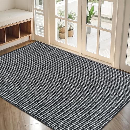 Indoor Door mat 20" x 32", Dirt Trapper Door Mat, Non-Slip Washable Entrance Mat,Dirt Resistant and Absorbent Welcome Mat,Low-Profile Doormat for Entryways,Front Doors, and Indoor Entrances,Black/Grey - Image 1