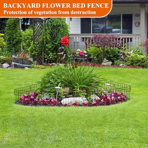 Promitop Decorative Garden Fence 10 Panels, 10.3 ft L x 16.81 in H No Dig Metal Border Fence for Flower Bed, Yard and Patio - Thumbnail 5