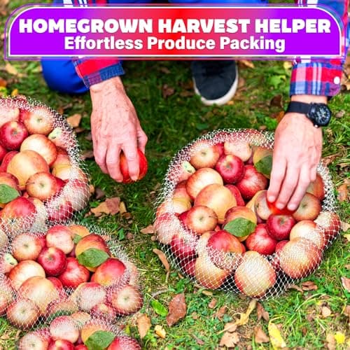 24" Mesh Produce Bags Set of 100 - Reusable Produce Bags with Plastic Lock, Durable & Tear Resistant Mesh Bag Set - Multi-use Onion Bag for Easy Storage of Fruits, Vegetables, Potatoes and Seafood - Thumbnail 6