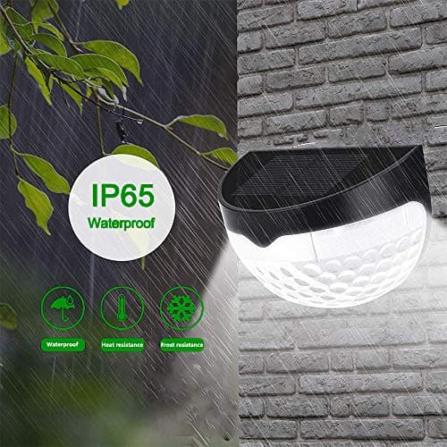KBP Solar Fence Lights Outdoor Decorative Garden Lights Waterproof Wall Lights for Patio, Yard, Stairway (Black) - Thumbnail 4