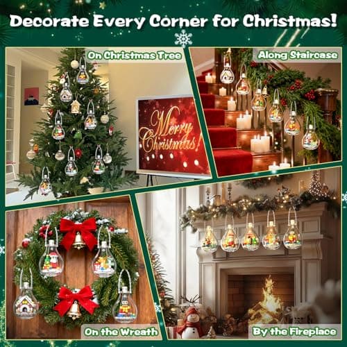 2026 Light-Up Christmas Ornament Building Kit — 647 PCS Holiday Building Blocks Set for Kids and Adults, Featuring Gingerbread House, Santa, Reindeer, Polar Bear, Nutcracker Soldier & Penguin - Thumbnail 5