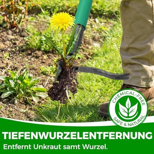Allsetool Weed Puller Tool with 2 Weed Eject Feature, 43.7in Stand Up Dandelion Remover Tool, Real Bamboo Handle and Metal 4 Claw & Foot Pedal, Heavy Duty Garden Weeder - Thumbnail 4