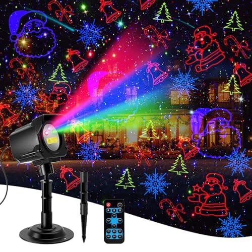 Laser Christmas Projector Lights Outdoor, 2025 Upgraded 3 Color Halloween Light Projector with Christmas Decorative Patterns, Waterproof, Indoor Holiday Decoration, Home Decor, Party, Garden - Image 1