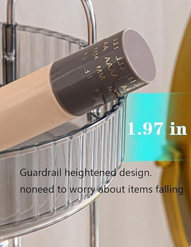 360 Rotating Makeup Organizer and Storage for Vanity Countertop 2 Tiers, High Capacity Cosmetic Skincare Perfume Organizers for Dresser Bathroom Lazy Susan - Thumbnail 4
