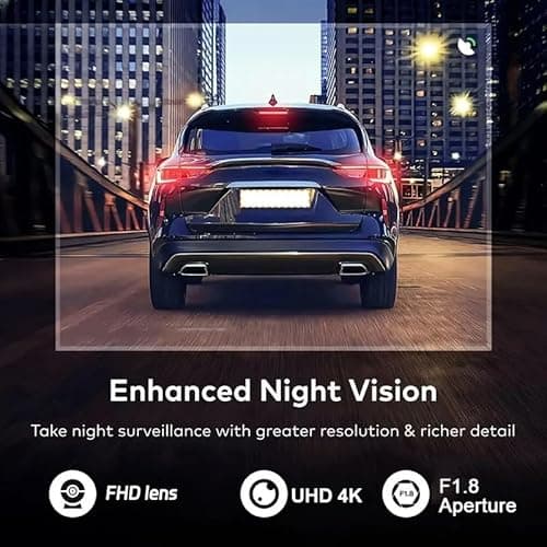 Dash Cam Front Rear Inside, 4K Full HD Dash Camera for Cars, Included 64GB Card, Built-in Wi-Fi, 3” IPS Screen, Night Vision, 170°Wide Angle,Loop Recording, APP Control (3Channel Dashcam+64G) - Thumbnail 5