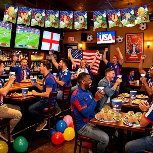 Party Decorations for World Cup 2026, 82 PCS Soccer Theme Party Supplies with Thickened Plates, Napkins Set Tablecloth and Banner for Sports Birthday Party, Soccer Decor - Thumbnail 6