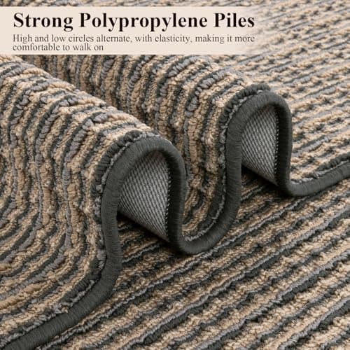 U'Artlines Kitchen Rugs and Mats Set of 2, Non Skid Washable Multicolored Farmhouse Kitchen Mats for Floor, Absorbent and Stain Resistant Floor Mat for Laundry, Sink Decor 20x32+20x59(Brown) - Thumbnail 3