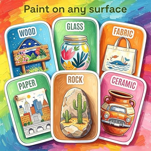 Niodel 60 Packs Direct Liquid Acrylic Paint Markers, Flexible Brush Tip, Instant Flow (No Pressing Required), High Opacity Paint Pens for Rock Painting, Wood, Canvas, Glass, DIY Crafts - Thumbnail 5