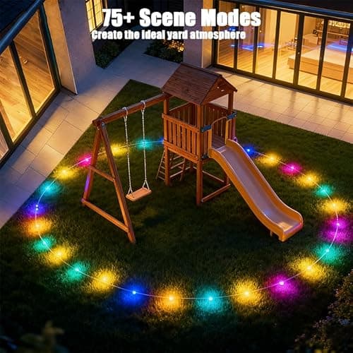 AurNyvaMay Outdoor Ground Lights 31FT Patio Decorations Smart Outdoor Lights 24V with IC+RGB 20 Pathway Light IP67 Waterproof for Christmas Holiday Party APP/Remote Control (unconnectable) - Thumbnail 3