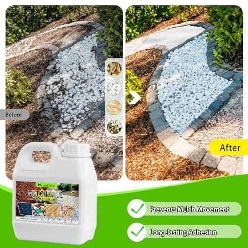 Mulch Glue, Fast-Drying, Powerful Eco-Friendly Gravel & Rock Binder, Strong Adhesive for Pea Gravel, Mulch, Stones, Secure & Stable Coverage for Garden, Yard & Outdoor Projects(34oz) - Thumbnail 2