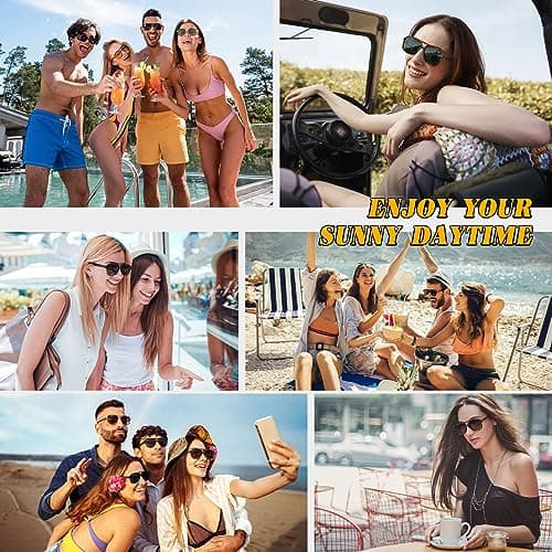 GQUEEN Retro Pilot Sunglasses Womens Men Polarized 70s Vintage Square Shades Double Bridge UV400 - Thumbnail 5