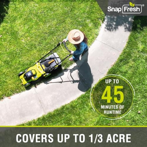 SnapFresh 40V 17” Brushless Lawn Mower – 2 x 5.0Ah Batteries Electric Cordless Push Mower with Fast Charger, 6-Level Height Adjustment, 45L Grass Bag, Lightweight Battery Powered Mower - Thumbnail 3