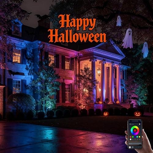 AurNyvaMay Smart Landscape Spotlights, Low Voltage IP67 Waterproof Outdoor Spot Lights Compatible with APP/Remote Control Color Changing Lights for Yard Garden Pathway Lawn Tree Festival 6 Pack - Thumbnail 2