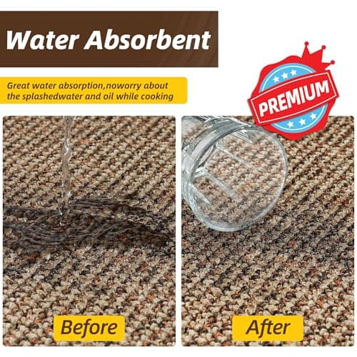 JSEI 17''x48'' Non-Slip Kitchen Runner Rug, Polypropylene Kitchen Mats, Machine Washable Absorbent and Stain Resistant Kitchen Rug, Carpet Mats with TPR Backing for Kitchen, Taupe - Thumbnail 4