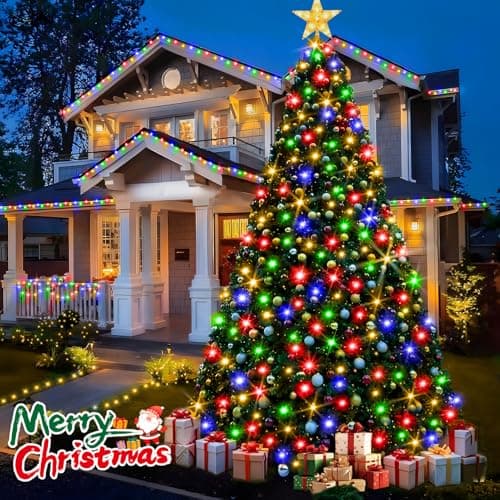 KNONEW 403ft 1000 LED String Lights Outdoor Christmas Lights 8 Modes & Timer Fairy Light Plug in Waterproof LED String Lights for Xmas Yard Tree Wedding Party Holiday Decorations (Multicolor) - Thumbnail 3