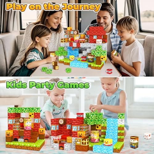 ORZbb Magnetic Blocks Kids Games Building Toys for 3 4 5 6 7 8 9 10 11 12 Year Old Boys Girls, Magnetic Tiles Cubes STEM Sensory Toys for Toddler Travel Party Christmas Birthday Gifts - Thumbnail 5