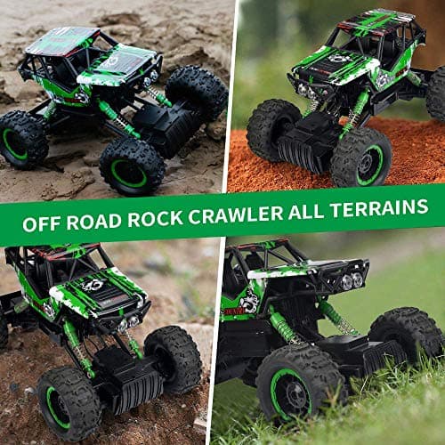 DOUBLE E 1:14 Scale Large Remote Control Car Monster Trucks with Head Lights, 4WD Off-Road All Terrain RC Car, Rechargeable Vehicle for Outdoor Play and Xmas Gifts - Thumbnail 6