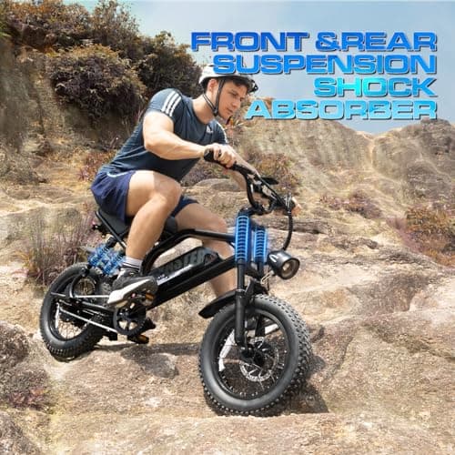 AVDLBIKE Electric Bike, 16'' Fat Tire E-Bike for Teens &Child/Adults, 500W Small Ebike with 36V/12.8Ah Removable Battery, 22MPH/45 Mile Range, Full Suspension Off-Road Electric Dirt/Mountain Bike A13 - Thumbnail 5