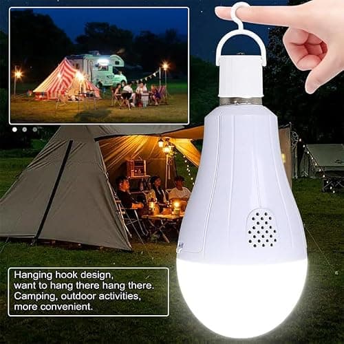 Erkangsm Rechargeable Emergency Smart Light-Bulbs with Remote,Removable Battery Light Bulb,3 Color and Dimmable 1200mAh 12W E27 LED Light Bulbs for Home, Camping, Tent,Pack of 2 - Thumbnail 6